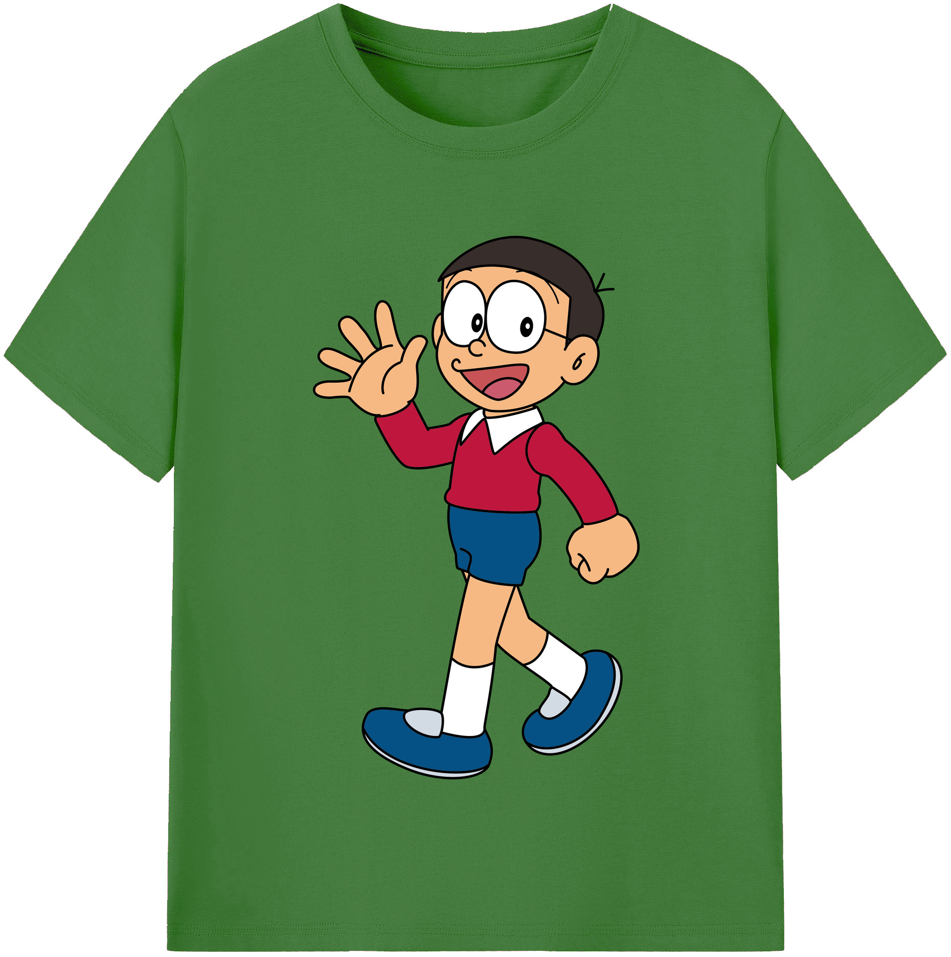 （画像用） ドラえもん 野比 のび太 Doraemon Nobita Nobi レディースカジュアルプリントTシャツ（綿100％）